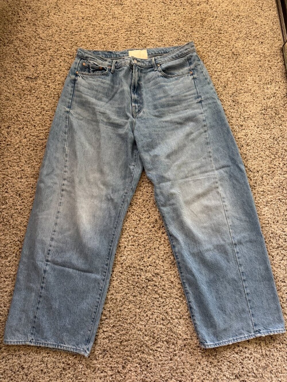 MOTHER High-Rise Wide-Leg Jeans in Light Blue Wash